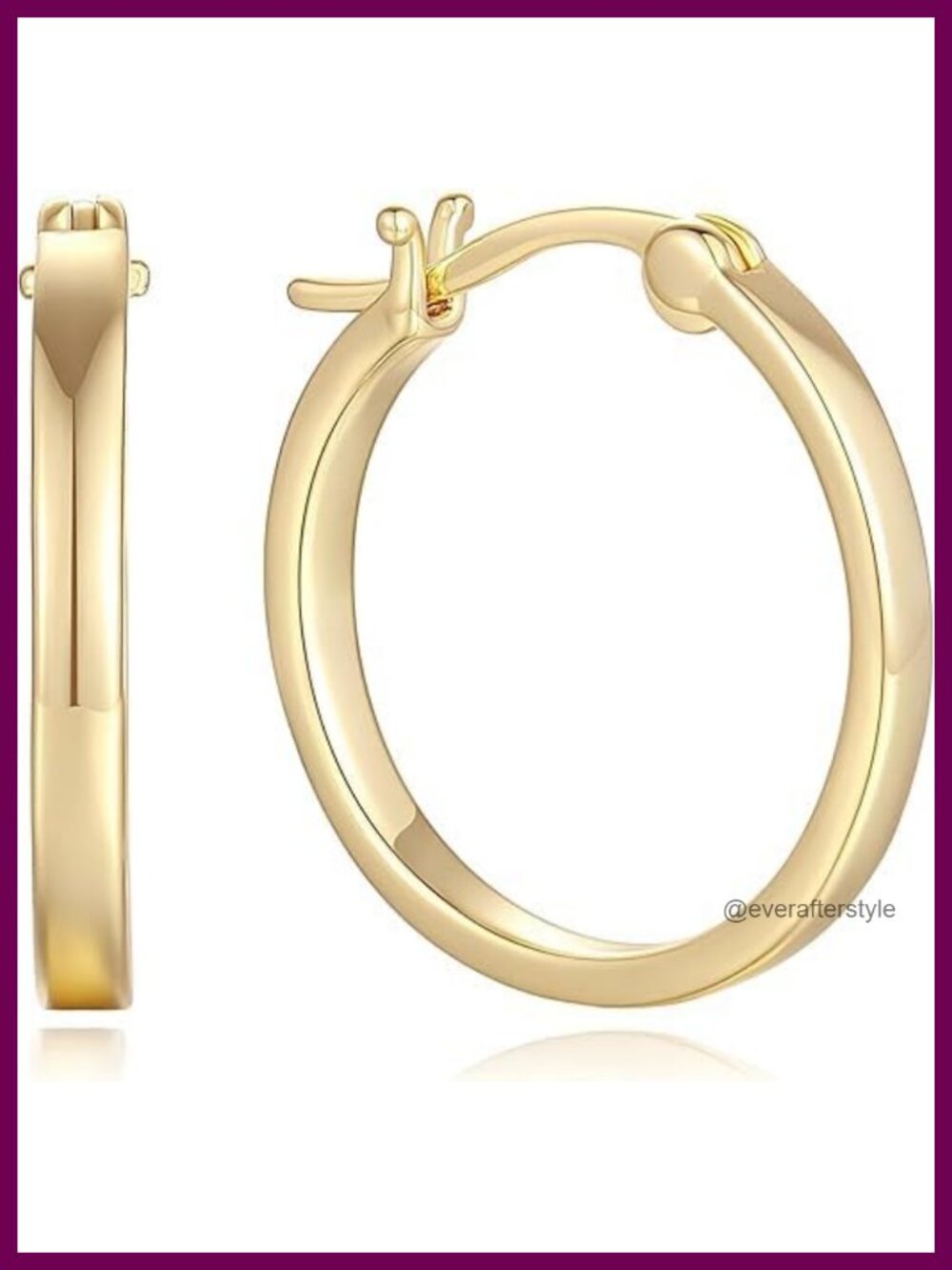 14K Gold Hoop Earrings for Women Classic Fine Jewelry Hypoallergenic